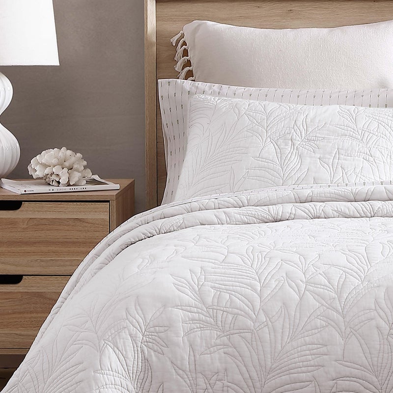 Tommy Bahama - 2 Piece Standard Sham Set, Cotton Bedding with Envelope Closure, Pre-Washed for Added Softness (Costa Sera White, 21x27) - Image 5